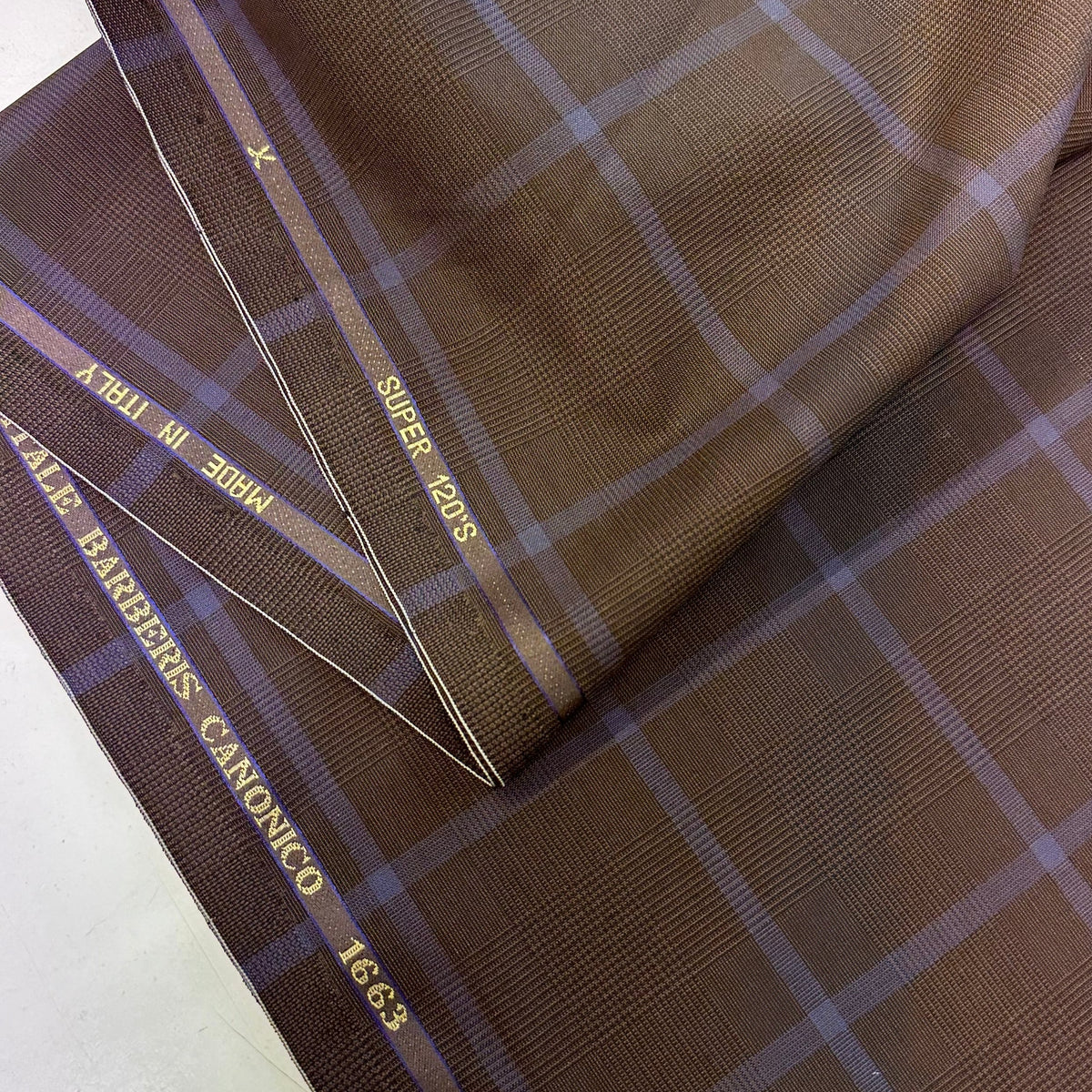 Vitale Barberis Canonico Super 120's Brown With Lavender Window Pane O