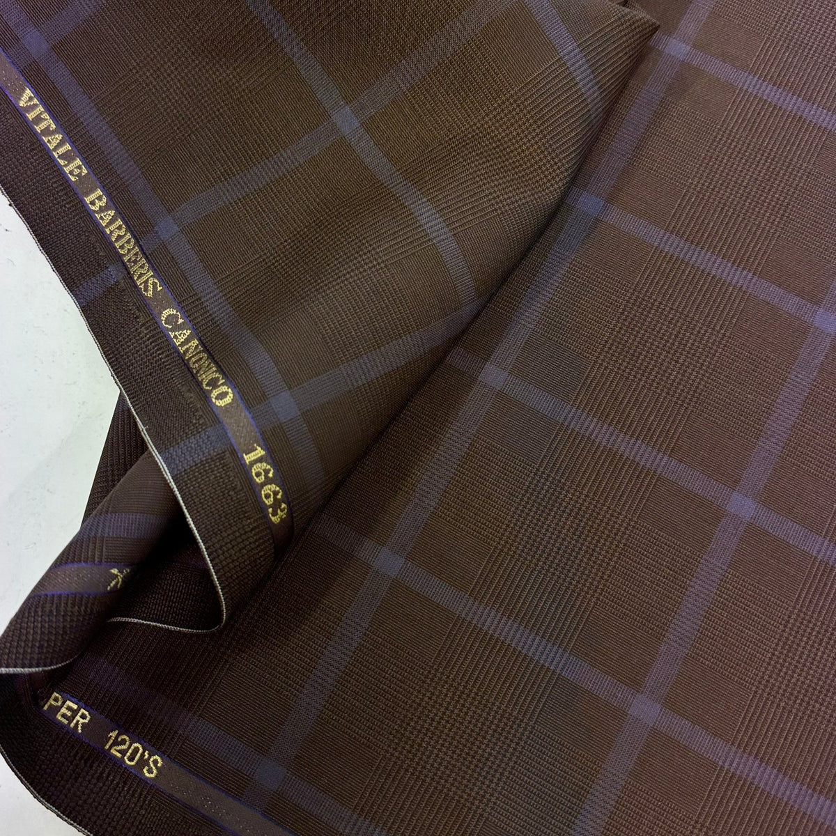 Vitale Barberis Canonico Super 120's Brown With Lavender Window Pane O