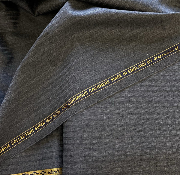 Super 160s Wool and Cashmere Made In England By Harrison of London Vintage Grey Exclusive Collection